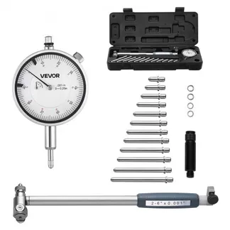 VEVOR Innendurchmesser Messuhr Set, Messuhr mit 0,03 mm Genauigkeit, 0-6,35 mm Bohrungsmessgerät, Bohrungslehre mit Stange, Aufbewahrungskoffer, Ambosse für industrielle Bearbeitungsmessungen VEVOR Innendurchmesser Messuhr Set, Messuhr mit 0,03 mm Genauigkeit, 0-6,35 mm Bohrungsmessgerät, Bohrungslehre mit Stange, Aufbewahrungskoffer, Ambosse für industrielle Bearbeitungsmessungen