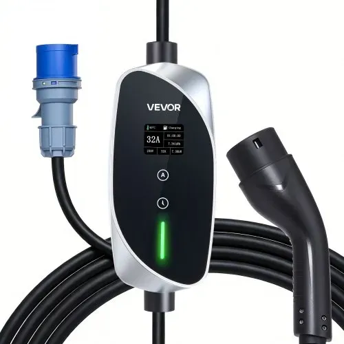 VEVOR Mobile Wallbox, 7,4 kW, 32 A, Typ 2 Ladestation, Tragbares Einphasig-Ladegerät mit 6 m Ladekabel, CEE-Stecker, LCD-Bildschirm, IP66-Steuereinheit, Stromversorgung für Elektrofahrzeuge – Bild 8