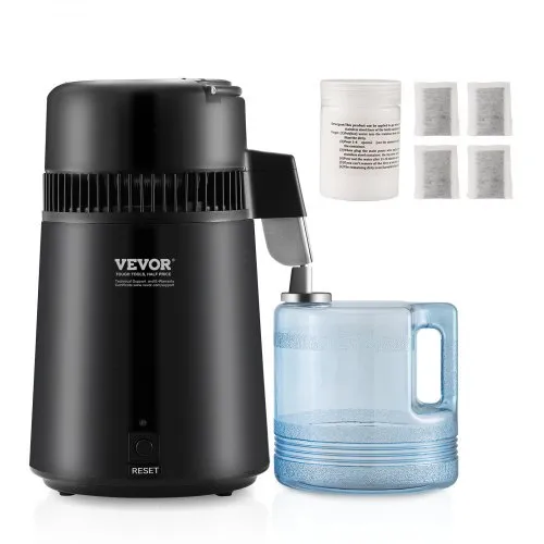 VEVOR Wasser Destilliergerät Distiller Edelstahl Wasserdestilliere 4L Schwarz VEVOR Wasser Destilliergerät Distiller Edelstahl Wasserdestilliere 4L Schwarz