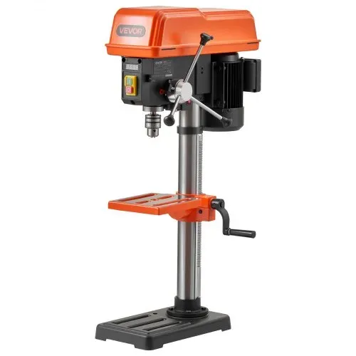 VEVOR Tischbohrmaschine 254 mm, Säulenbohrmaschine 400 W, Standbohrmaschine mit Drehzahlregelung 440 bis 2600 U/min, Laser, Neigbarer Tisch 45° & LED, Bohrmaschine für Holz- & Metallbearbeitung – Bild 9