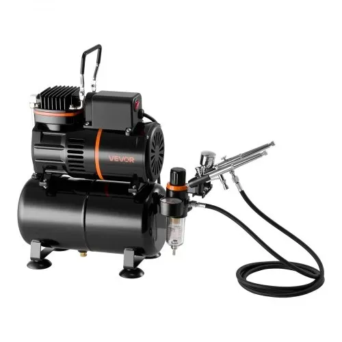 VEVOR Airbrush Set 1/6 PS mit Kompressor & Tank, Dual-Action 3 Airbrush-Pistolen mit 3 Düsen (0,3/0,3/0,5 mm) & Schlauch & Acrylfarbe & 2 Ventilatoren, für Kuchendekoration Modellmalerei Nagelkunst – Bild 9