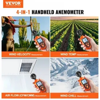 VEVOR Anemometer 69,35MPH Luftgeschwindigkeitsmesser 163x54x32mm Windmesser IP44 Windmessgerät Windstärkemesser MAX/MIN/AVG/CU-Windgeschwindigkeitsdaten -10-45℃ Luftmesser Geschwindigkeitsmessgerät VEVOR Anemometer 69,35MPH Luftgeschwindigkeitsmesser 163x54x32mm Windmesser IP44 Windmessgerät Windstärkemesser MAX/MIN/AVG/CU-Windgeschwindigkeitsdaten -10-45℃ Luftmesser Geschwindigkeitsmessgerät