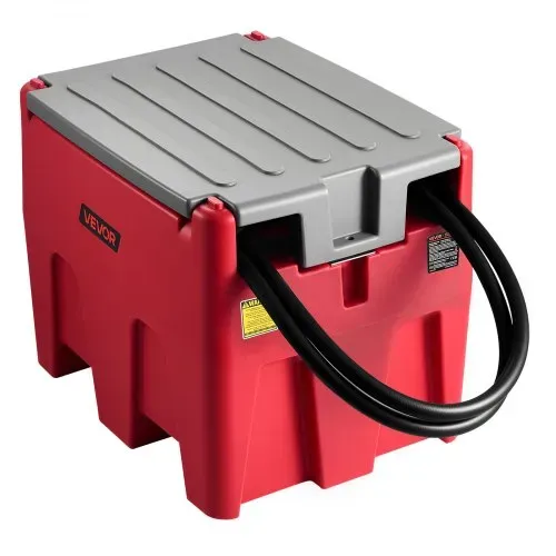 VEVOR Tragbarer Dieseltank, 220 L Fassungsvermögen & 48L/min Durchflussrate, Gaskraftstofftank mit 12 V Transferpumpe & 4 m Gummischlauch, PE-Diesel-Transfertanks für Kraftstofftransport, Rot – Bild 8