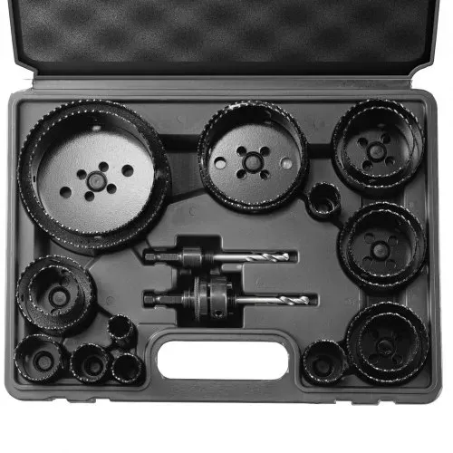VEVOR Lochsäge Set Bimetall, 18-tlg. Lochblätter, 6 Lochbohrer Schnitttiefe 38 mm, Bimetall Lochsägensatz Bohrmaschine Zubehör, Profi Lochsägen zum Bohren von Holz, Eisen, Kunststoff und PVC usw. – Bild 10
