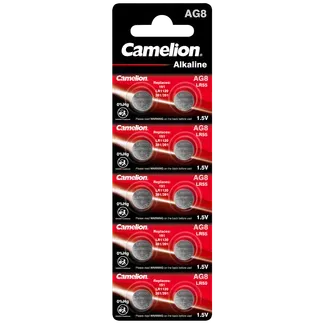 Knopfzelle CAMELION, AG8, 1,5V, Alkaline, 10er-Blister Knopfzelle CAMELION, AG8, 1,5V, Alkaline, 10er-Blister