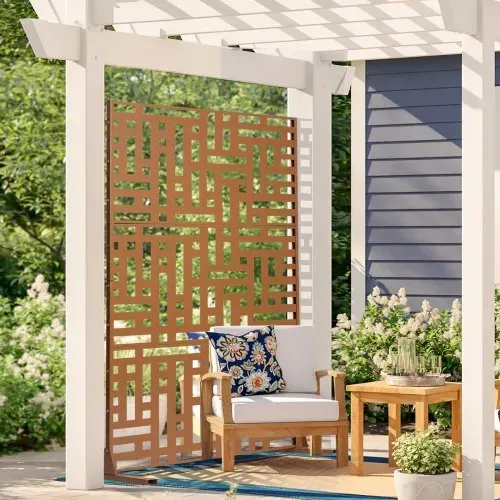 VEVOR Paravent, 120x50,8x193 cm, Sichtschutz für den Außenbereich, freistehende Trennwand, Raumtrenner mit Ständer, dekorativer Raumteiler für Balkon, Terrasse, Innenbereich, Whirlpool, Braun – Bild 7