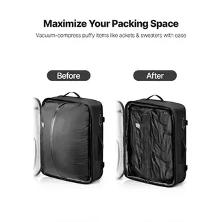 VEVOR Vakuum-Reiserucksack, 80 L, erweiterbarer Vakuum-Kompressions-Reiserucksack mit Pumpe, mit TSA-zugelassenem Schloss, USB-Ladeanschluss, wasserabweisendes Handgepäck, für Business, Schwarz VEVOR Vakuum-Reiserucksack, 80 L, erweiterbarer Vakuum-Kompressions-Reiserucksack mit Pumpe, mit TSA-zugelassenem Schloss, USB-Ladeanschluss, wasserabweisendes Handgepäck, für Business, Schwarz