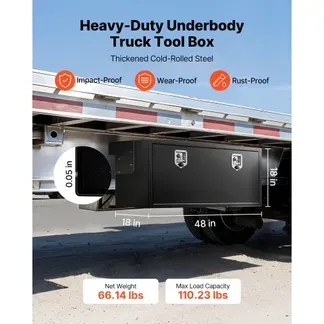 VEVOR Lkw Unterbaubox 1219 x 457 x 457 mm Unterflur Staukasten Kaltgewalzter Stahl Wasserdichter Werkzeugkasten mit T-Griff Schloss für Lkw Anhänger Transporter Werkzeugkiste Unterflurkasten Schwarz VEVOR Lkw Unterbaubox 1219 x 457 x 457 mm Unterflur Staukasten Kaltgewalzter Stahl Wasserdichter Werkzeugkasten mit T-Griff Schloss für Lkw Anhänger Transporter Werkzeugkiste Unterflurkasten Schwarz