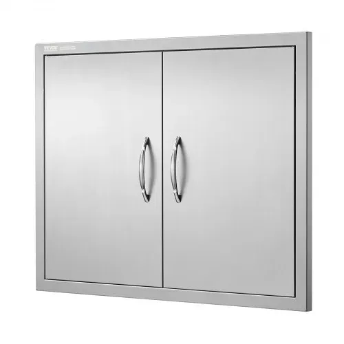VEVOR Grill-Zugangstür, 787 x 609 mm, Doppelte Außenküchentür, Flächenbündig Montierte Edelstahltür, Doppelwandige vertikale Tür mit Griffen und Haken, für Grillinsel, Grillstation, Außenschrank – Bild 9