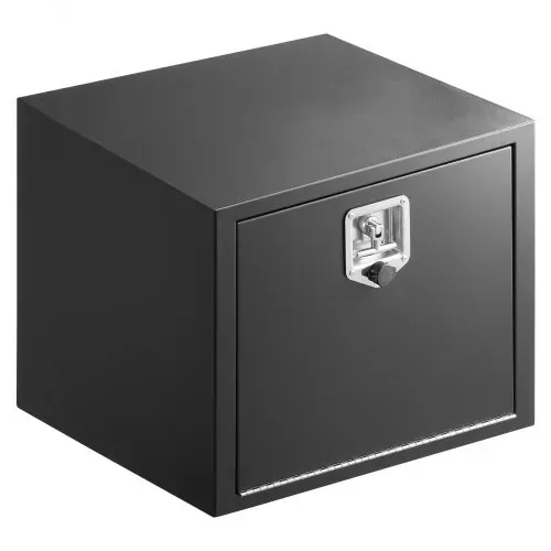 VEVOR Lkw Unterbaubox 609 x 457 x 457 mm Unterflur Staukasten Kaltgewalzter Stahl Wasserdichter Werkzeugkasten mit T-Griff Schloss für Lkw Anhänger Transporter Werkzeugkiste Unterflurkasten Schwarz – Bild 8
