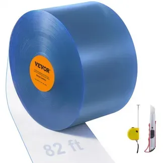 VEVOR Streifenvorhang, 24 m Länge x 20 cm Breite x 2 cm Dicke, durchsichtige glatte PVC-Streifenvorhang-Großrolle, Kunststoff-Türstreifen für Türen von Supermärkten, Garagen, Lagerhallen, Scheunen und Tierställen VEVOR Streifenvorhang, 24 m Länge x 20 cm Breite x 2 cm Dicke, durchsichtige glatte PVC-Streifenvorhang-Großrolle, Kunststoff-Türstreifen für Türen von Supermärkten, Garagen, Lagerhallen, Scheunen und Tierställen