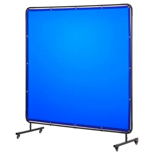 VEVOR Schweißvorhang, 1740×1740 mm Schweißschutzwand, flammhemmende Vinyl-Schweißschutzwand mit feststellbaren Schwenkrädern und 6-stufigem UV-Schutz für Werkstatt-/Industrieeinsatz, Blau VEVOR Schweißvorhang, 1740×1740 mm Schweißschutzwand, flammhemmende Vinyl-Schweißschutzwand mit feststellbaren Schwenkrädern und 6-stufigem UV-Schutz für Werkstatt-/Industrieeinsatz, Blau