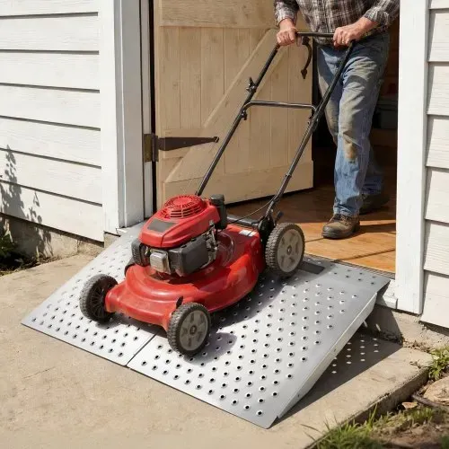 VEVOR 2x Schwellenrampe 750x617mm, 340,2kg Belastbare Rollstuhlrampe für Max. 165mm Höhe, Rutschfeste Auffahrschiene aus Alu, Stabile Auffahrrampe für Rollstuhl Scooter Türschwelle Bordsteine Treppen – Bild 7