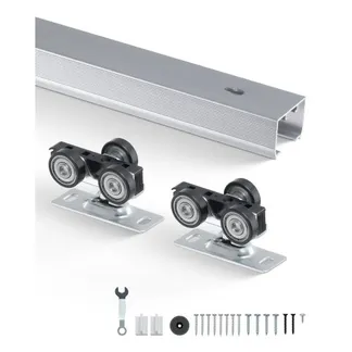 VEVOR Schiebetür-Beschlagschienensatz Schiebetürsystem 1441 mm Beschlagsatz für 610–762 mm breite Einzeltüren, reibungslos und einfach zu installieren Schiebetürbeschlag 100 kg belastbar VEVOR Schiebetür-Beschlagschienensatz Schiebetürsystem 1441 mm Beschlagsatz für 610–762 mm breite Einzeltüren, reibungslos und einfach zu installieren Schiebetürbeschlag 100 kg belastbar