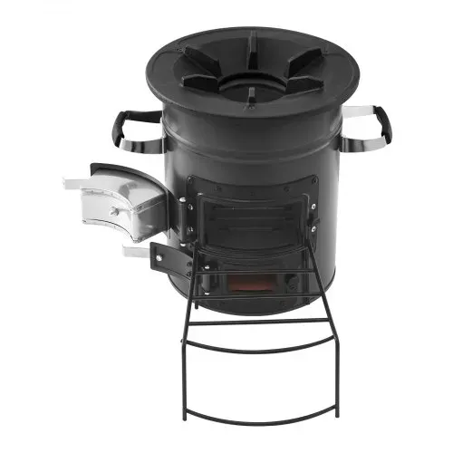 VEVOR Raketenofen, BBQ Rakete Holzofen mit Tragetasche, SPCC-Stahl, Doppeltür, zum Verbrennen von Zweigen, Stöcken oder Holzkohle zum Outdoor Kochen, Camping Outdoor-Campingkocher, Campinggrill – Bild 10