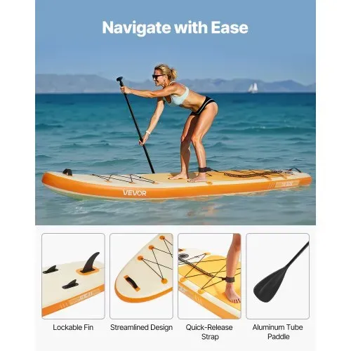 VEVOR aufblasbares Stand Up Paddle Board (335,2 x 83,8 x 15,2 cm) Paddleboard, Komplettset inkl. Pumpe Paddel Finne Rucksack, Knöchelleine Gurt, rutschfestes Deck für Jugendliche und Erwachsene – Bild 3