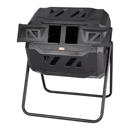 VEVOR Tumbling-Komposterbin Komposter Tumbler 162,7 L, Trommelkomposter Drehbar Doppelraum Tumbling Komposter 735 x 625 x 955 mm, 50 kg Belastbarer Garten Kompostbehälter inkl. Handschuhe – Bild 10