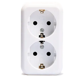 Schutzkontakt-Steckdose 2-fach McPower “Finery“, 250V/16A,AP,Einsteckschutz,weiß Schutzkontakt-Steckdose 2-fach McPower “Finery“, 250V/16A,AP,Einsteckschutz,weiß