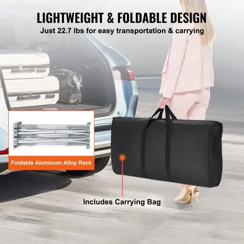 VEVOR Tragbare Messetheke Messetresen, 130 × 46,5 × 95 cm Messestand Ausstellungs-Thekenständer, Faltbarer Promotion-Einzelhandels-Bartisch, Pop-Up-Podium mit Aufbewahrungsregal, Tragetasche – Bild 5