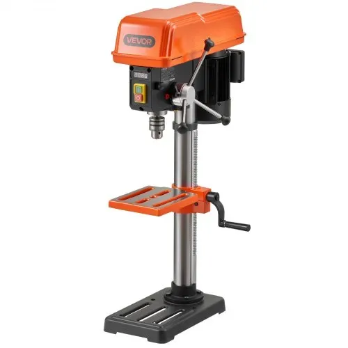 VEVOR Tischbohrmaschine 254 mm, Säulenbohrmaschine 400 W, Standbohrmaschine mit Drehzahlregelung 440 bis 2600 U/min, Laser, Neigbarer Tisch 45° & LED, Bohrmaschine für Holz- & Metallbearbeitung – Bild 10