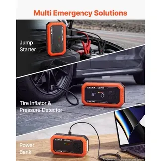 VEVOR Starthilfe Powerbank 3000 A Tragbares Starthilfegerät Starter Booster für 9 L Benzin und 6,5 L Dieselmotoren, 150 psi Reifendruck, LED-Taschenlampe, Automatische Abschaltung und 12 V Ladegerät VEVOR Starthilfe Powerbank 3000 A Tragbares Starthilfegerät Starter Booster für 9 L Benzin und 6,5 L Dieselmotoren, 150 psi Reifendruck, LED-Taschenlampe, Automatische Abschaltung und 12 V Ladegerät