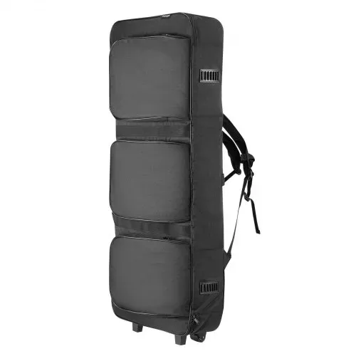 VEVOR Keyboardtasche, Keyboard Tasche für 61 Tasten, 1100 x 440 x 180 mm E-Klaviere Gigbag mit verstellbaren Schulterriemen, Tragegriffen & Rollen, 1680D, wasserabweisend & gepolstert für Keyboard – Bild 8