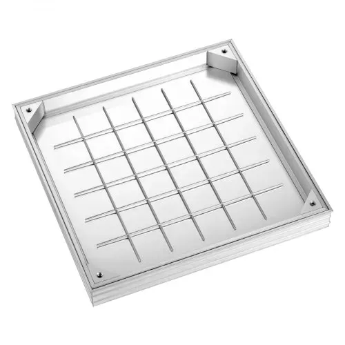 VEVOR Schachtabdeckung mit Rahmen 50 x 50 cm, Unsichtbarer Schachtdeckel Auspflasterbarer Klärgrubendeckel aus Aluminiumlegierung für Integrierten Abflusskanal auf Gehwegen in Gärten auf Terrassen – Bild 8