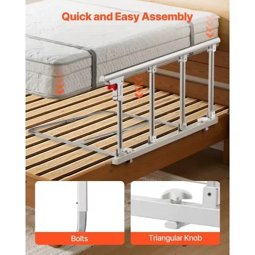 VEVOR Faltbares Bettgitter für Senioren, 97 cm Bettschutzgitter mit Befestigungsgurt, Rausfallschutz, Kantenschutz, Seniorenbettgitter, passend für King-Size-, Queen-Size-, Full-Size- & Twin-Betten – Bild 4