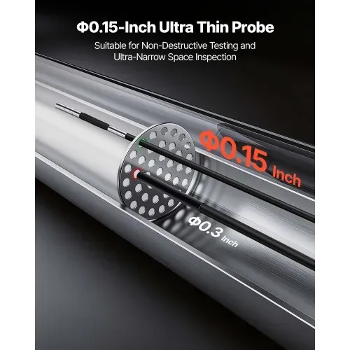 VEVOR Drehbare Endoskopkamera mit Licht, Inspektionskamera mit Zwei-Wege beweglichem Kopf, IP67 Wasserdichte Rohrkamera mit 4,3 Zoll Display 1,5m Kabel 2600mAh Akku, 3,9mm Boreskopkamera für Auto Haus – Bild 2