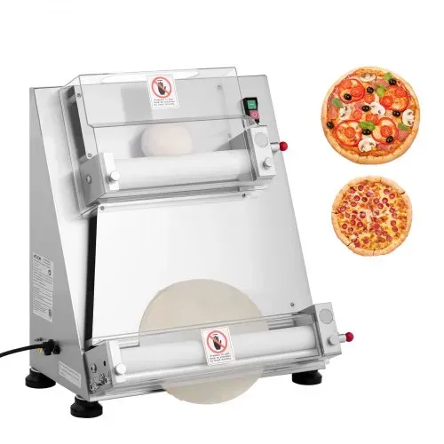 VEVOR elektrische Pizzateigpresse 355,6 mm Gebäck-Pressplatte, Brotpresse 390 W aus Edelstahl, kommerzieller Chapati Presse, Formmaschine mit einstellbarer Dicke & Teigpressdeckel, 260 Stk./h – Bild 9
