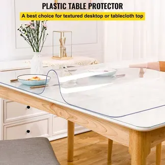 VEVOR PVC Tischabdeckung 101,6 x 182,8 cm, 1,5 mm Dicker Transparenter Tischschutz, Rechteckige transparente Schreibtischunterlage, Wasserdicht Tischschutz PVC Folie für Büro-Kommode, Nachttisch VEVOR PVC Tischabdeckung 101,6 x 182,8 cm, 1,5 mm Dicker Transparenter Tischschutz, Rechteckige transparente Schreibtischunterlage, Wasserdicht Tischschutz PVC Folie für Büro-Kommode, Nachttisch