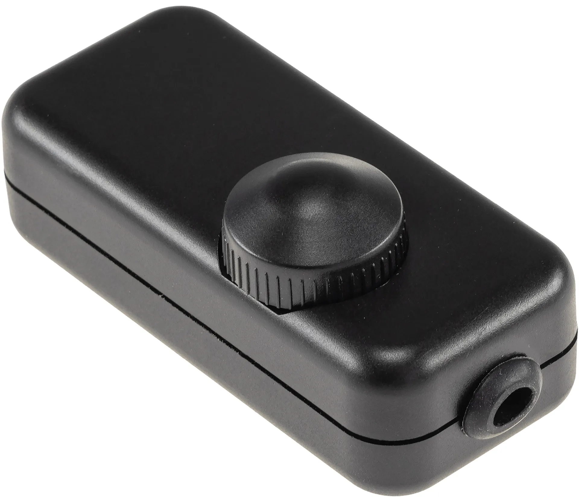 Schnurdimmer für LEDs, 3-150Watt 230V, Drehregler mit Ein & Aus, schwarz Schnurdimmer für LEDs, 3-150Watt 230V, Drehregler mit Ein & Aus, schwarz