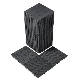VEVOR Terrassenfliesen, 36er-Set, Balkonfliesen 30 x 30 cm, Klickfliesen, wasserdichter Kunststoff-Bodenbelag für den Außenbereich, Terrassenbodenbelag für Veranda, Pool, Balkon, Hinterhof, Dunkelgrau VEVOR Terrassenfliesen, 36er-Set, Balkonfliesen 30 x 30 cm, Klickfliesen, wasserdichter Kunststoff-Bodenbelag für den Außenbereich, Terrassenbodenbelag für Veranda, Pool, Balkon, Hinterhof, Dunkelgrau