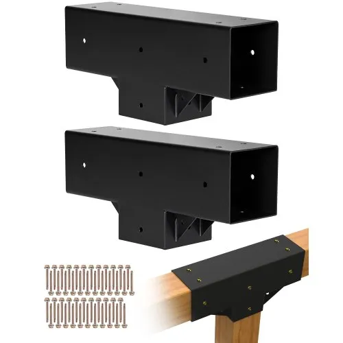 VEVOR Pfostenverbinder, 2er-Pack, T-förmige Pfostennecke für Posten mit einer Innengröße von 92 x 92 mm, 3-Wege-Pergola-Halterungen, Pavillon-Halterungssatz mit Schrauben VEVOR Pfostenverbinder, 2er-Pack, T-förmige Pfostennecke für Posten mit einer Innengröße von 92 x 92 mm, 3-Wege-Pergola-Halterungen, Pavillon-Halterungssatz mit Schrauben