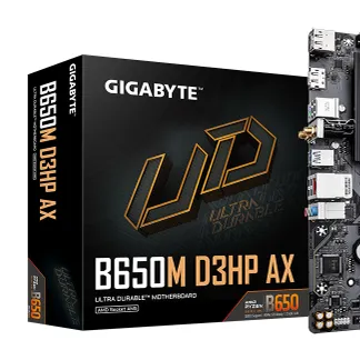 GIGABYTE B650M D3HP AX Mainboard – AMD Ryzen 9000er-Serie, 5+2+2 Phasen VRM, bis zu 8000 MHz DDR5 (OC), 2xPCIe 4.0 M.2, WIFI 6E, 2,5 GbE LAN, USB 3.2 Gen 1 GIGABYTE B650M D3HP AX Mainboard – AMD Ryzen 9000er-Serie, 5+2+2 Phasen VRM, bis zu 8000 MHz DDR5 (OC), 2xPCIe 4.0 M.2, WIFI 6E, 2,5 GbE LAN, USB 3.2 Gen 1