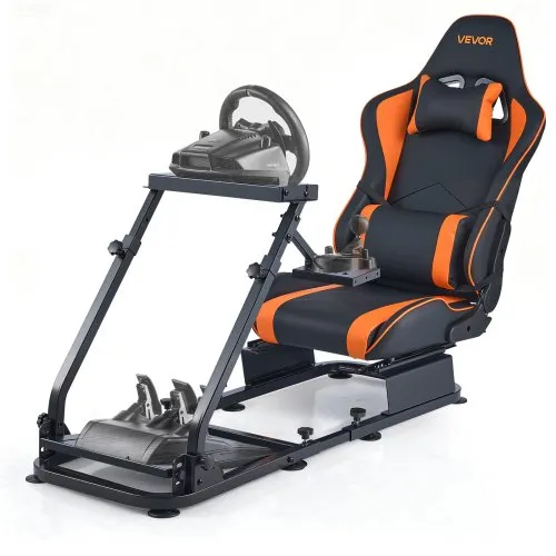 VEVOR Lenkradständer, Simulator-Cockpit mit Doppelschienen-Doppelarm, passend für Logitech G25, G27, G29, G920, G923, Thrustmaster T300RS, TX F458, T500RS, T3PA-PRO (F1/GT) und CSR-Pedale VEVOR Lenkradständer, Simulator-Cockpit mit Doppelschienen-Doppelarm, passend für Logitech G25, G27, G29, G920, G923, Thrustmaster T300RS, TX F458, T500RS, T3PA-PRO (F1/GT) und CSR-Pedale