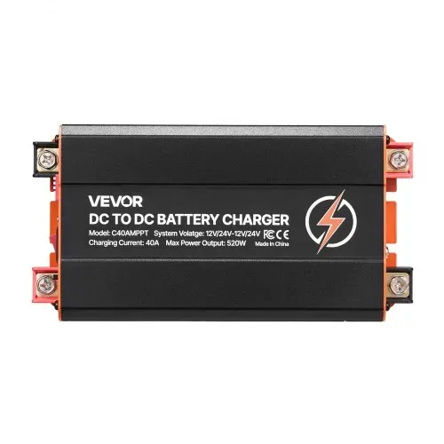 VEVOR DC-DC Batterieladegerät mit MPPT 520 W 40 A, Ladebooster Dual-Eingang für Solarpanel/Lichtmaschine, Laden für LiFePO4-Bleiakkus, 12 V/24 V-12 V/24 V, für Wohnmobil Notstromversorgung zu Hause – Bild 9