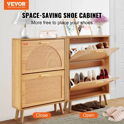 VEVOR Schuhschrank Schmal, Schuhregal Holzfarbe, 600 x 168 x 877 mm Schuhkipper mit 2 Klappen + oberem Staufach, Schuhkommode 36,28 kg Tragfähigkeit, Aufbewahrungsschrank Schuh Massivholz für Flur VEVOR Schuhschrank Schmal, Schuhregal Holzfarbe, 600 x 168 x 877 mm Schuhkipper mit 2 Klappen + oberem Staufach, Schuhkommode 36,28 kg Tragfähigkeit, Aufbewahrungsschrank Schuh Massivholz für Flur