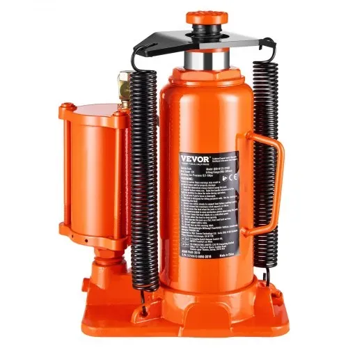 VEVOR lufthydraulischer Flaschenheber mit 12 t Tragkraft & Hubbereich 265–505 mm, pneumatisch/manuell, geschweißter Stempelwagenheber mit Pumpe für SUV Pickup Lkw PKW-Reparaturen, Orange – Bild 9