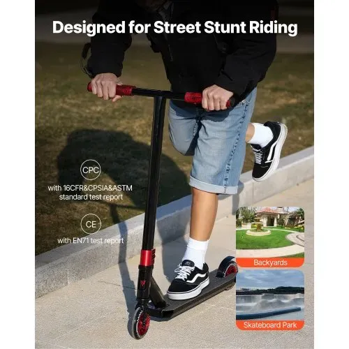 VEVOR Stunt-Scooter, Pro Trick Scooter für Kinder im Alter von 11–13 Jahren, Teenager, Jungen und Mädchen, Freestyle Street Rider für Fortgeschrittene & Anfänger, doppellagiges leichtes Aluminiumdeck – Bild 5