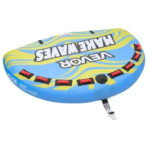 VEVOR Towable Tube für Boote, Wassersport-Schleppreifen für 4 Personen, bis 308 kg Tragfähigkeit, mit Flossen, Nylonhülle, Gepolsterten Griffen und Sicherheitsventil, für Seen, Flüsse und Meere, Blau – Bild 8