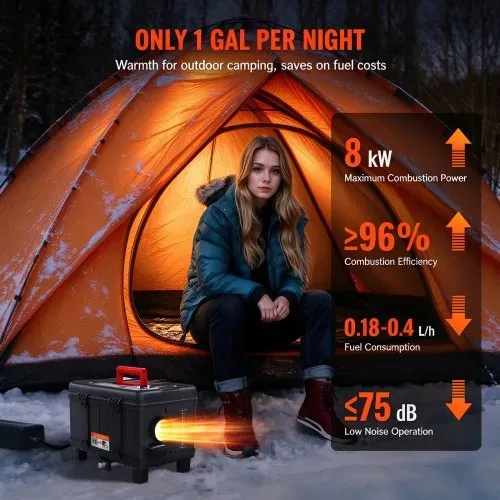 VEVOR 5-8KW Dieselheizung 12 V /24 V All in One Diesel-Luftheizung, mit Bluetooth App Steuerung & Fernbedienung& Anzeigebildschirm & CO-Alarm, schnell aufheizende tragbare Dieselheizung für Fahrzeuge – Bild 4