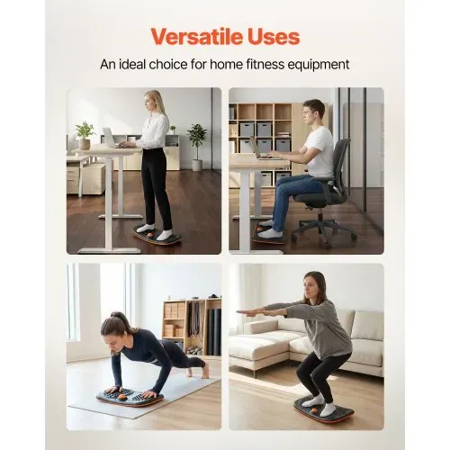 VEVOR Balance Board für Erwachsene (60 cm), Wackelbrett bis 200 kg Belastbar, Kompaktes Balance-Trainingsgerät mit Massagenoppen für Core-Workouts Stehpultübungen Heim-Fitnessstudio Büro, Schwarz – Bild 5