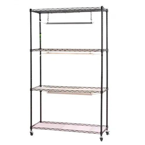 VEVOR Pflanzenregal mit Wachstumslicht 90x35x150 cm, 4-stufiger Pflanzenständer, Pflanzenregal mit Rädern, 90 W 3-farbige Vollspektrum-Lichter, Blumenregal aus Metall für Samenkeimung – Bild 10
