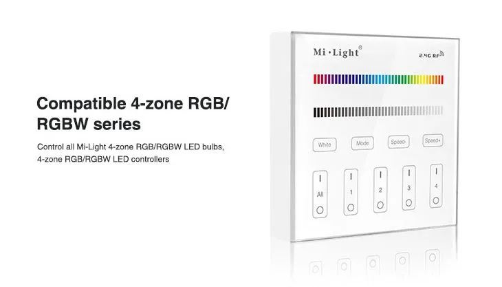 MiBoxer B3 LED Fernbedienung Smart Panel RGB/RGB-W 4 Zonen – Bild 10
