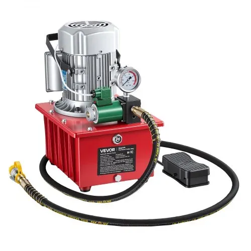VEVOR Elektrische Hydraulikpumpe 750 W, Einfachwirkende Elektrohydraulikpumpe 10000 PSI, Hydraulikaggregat, Magnetventil mit Fußschalter, 8 L Öltank, für Stanz-, Biege- und Einfachwirkende Zylinder – Bild 10