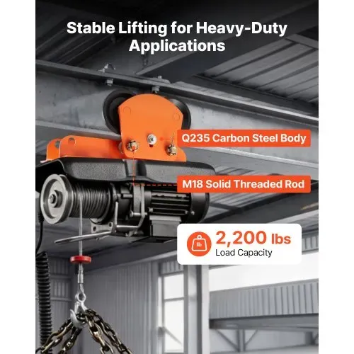 VEVOR Laufkatze mit 998 kg Tragkraft, Manuelles Rollfahrwerk mit Doppelrädern & 68-110 mm Flanschbreite, Handfahrwerk aus Kohlenstoffstahl für I-Träger, Krankatze für PA600 PA700 PA800 PA900 PA1000 – Bild 2