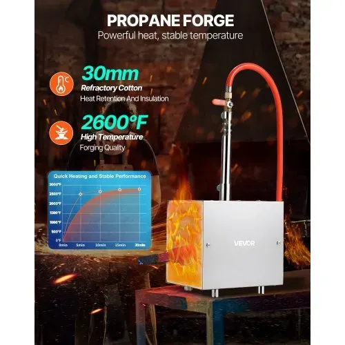 VEVOR Propan-Schmiedeofen 1 Brenner, Gasesse 1390 °C, Schmelzofen, Gas Schmiede, Hufschmiede, Brennofen Gasschmiedewerkzeuge & -ausrüstung, Schmiedeesse zum Metallschmieden, Forge VEVOR Propan-Schmiedeofen 1 Brenner, Gasesse 1390 °C, Schmelzofen, Gas Schmiede, Hufschmiede, Brennofen Gasschmiedewerkzeuge & -ausrüstung, Schmiedeesse zum Metallschmieden, Forge