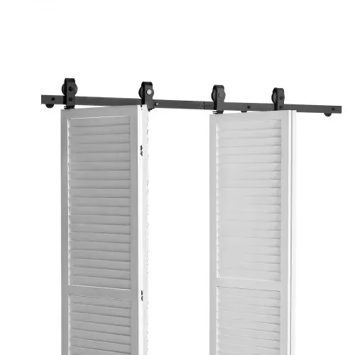 VEVOR Schiebetürsystem für faltbare Schiebetüren, 193 cm Schiebetürbeschlag, geeignet für vier 45,7 cm große Schrank-, Speisekammer- & Wäschetüren (nicht im Lieferumfang enthalten) – Bild 8