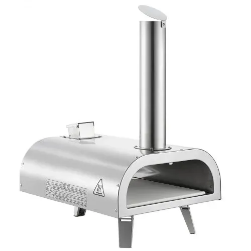 VEVOR Dual-Fuel-Pizzaofen Outdoor, 12 Zoll Holzfeuer & Propangas-Pizzaofen, Pellet- & Propan-Pizzamaker mit Thermometer & klappbarem Bein, Pizzakocher für Camping im Freien & Garten – Bild 9